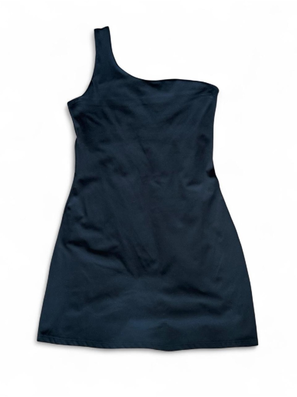 girlfriend collective One-Shoulder Black Mini Dress